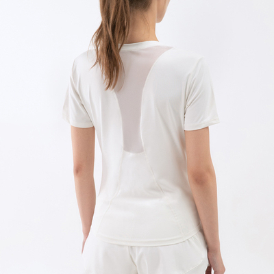 Waist Closing Sports Short Sleeve T Shirt Women'S Casual Loose Mesh Top