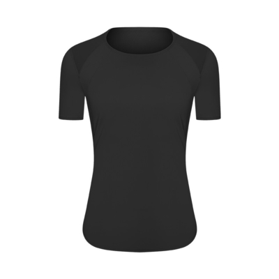 Athletic Ladies Yoga Tops / Short Sleeve Workout Shirts With Breathable Mesh