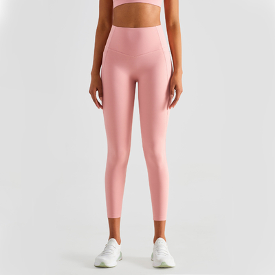 Nude Side Pocket Peach Hip Fitness Sports Pants Ladies Yoga Leggings