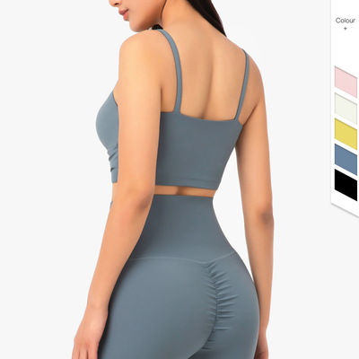 Yoga Workout Sports Bra Cross Folds Sexy Thin Straps Women Running Fitness Yoga Underwear
